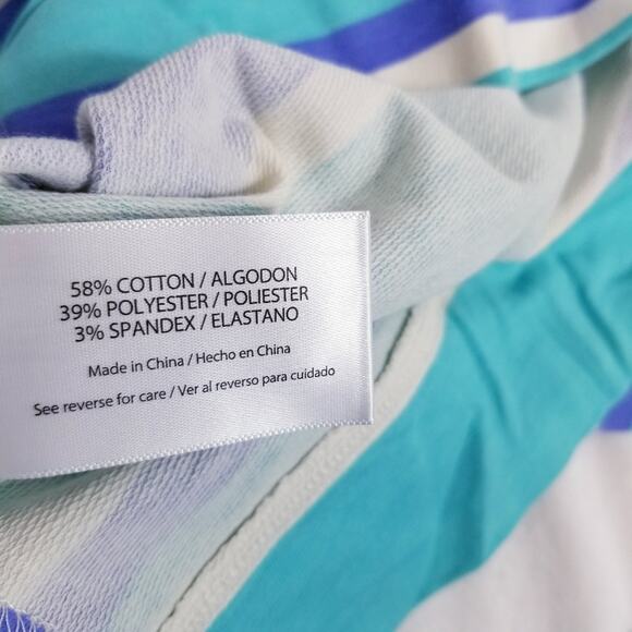 WILDFOX Blue Stripes Super Soft Sweatshirt & Short Lounge Co-Ord Sets - Picture 4 of 5